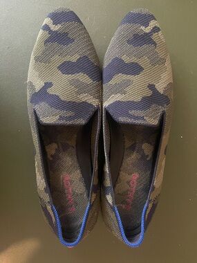 Rothy's Navy & Olive Camo Almond Loafer